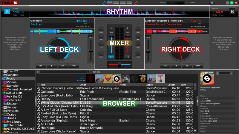 Virtual DJ 8 인터페이스